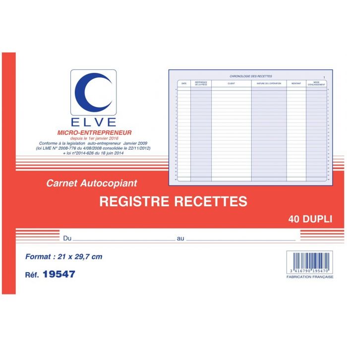 Registre des Recettes Registre des Recettes