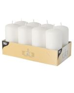 Bougies cylindriques - Blanc 50 mm : PAP STAR Lot de 8 image