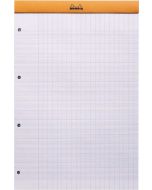 Bloc-notes perforé - Couverture Orange - 210 x 318 mm A4+ RHODIA N°20 Fermé