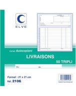 Photo Carnet de livraison 210 x 210 mm - Autocopiant Tripli ELVE