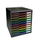EXACOMPTA : Module de rangement 10 tiroirs Modulo - Noir/Arlequin 302914D