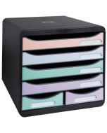 Module de rangement 6 tiroirs - Big Box Maxi - Noir/Pastel : EXACOMPTA Aquarel image