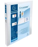 Classeur personnalisable 2 anneaux avec 2 Pochettes - Blanc - Dos de 38 mm EXACOMPTA Image