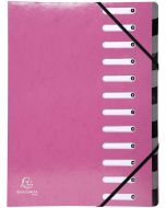 EXACOMPTA : Trieur élastiques 12 compartiments Rose 53928E photo