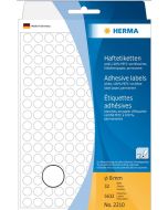 HERMA : Lot de 5632 étiquettes adhésives rondes - 8,0 mm - Blanc