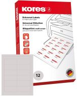 Étiquettes adhésives universelles - 97 x 42,3 mm - Blanc : KORES Lot de 1200