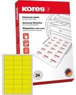 Etiquettes adhésives - Jaune - 70 x 37 mm : KORES Lot de 2400 Visuel