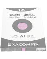 Photo Fiches Bristol quadrillées - 210 x 297 mm - Rose EXACOMPTA Image