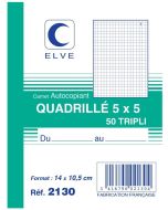 Photo Carnet quadrillé 140 x 105 mm - Autocopiant Tripli ELVE
