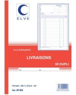 Photo Carnet bons de livraison 297 x 210 mm - A4 Autocopiant Dupli ELVE
