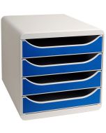 Photo Caisson à 4 tiroirs - Big Box - Gris Lumière/Bleu EXACOMPTA Office