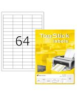 photo Étiquettes adhésives blanches - 48,3 x 16,9 mm : TOP STICK