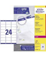 Photo Étiquettes adresses - 63,5 x 33,9 mm Lot de 2400 AVERY