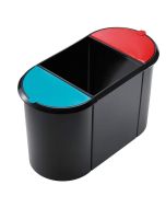 Photo Corbeille à papier en plastique - Trio System Noir/Vert/Rouge : HELIT H6103596