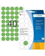 Photo HERMA : Lot de 1280 étiquettes adhésives rondes - 19,0 mm - Vert
