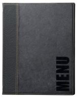 Photo Protège-menus A4 imitation cuir - Noir : SECURIT Trendy 