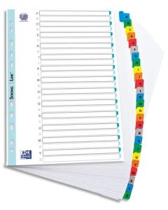 Jeu de 26 Intercalaires Alphabétiques en carton - 230 x 297 mm : OXFORD Modèle