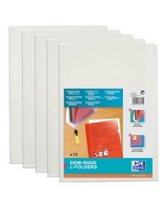 Lot de 10 Pochettes à coins A4 en PVC 0,15 - Transparent : ELBA Visuel