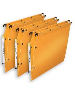 Dossiers suspendus pour armoire - Forme V - Jaune L'OBLIQUE Lot de 10