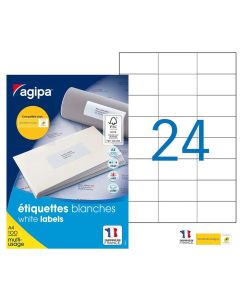 Etiquettes adhésives 70 x 37 mm AGIPA 119015