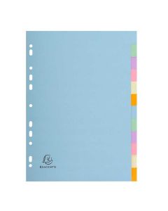 EXACOMPTA : Jeu de 12 intercalaires neutres en carte recyclée 1612E