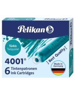 Photo Boite de 6 Cartouches d'encre - Turquoise PELIKAN 4001 TP/6