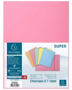 Lot de 50 Chemises à 1 rabat - Rose EXACOMPTA Photo