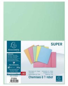 Lot de 50 Chemises à 1 rabat - Vert EXACOMPTA Visuel