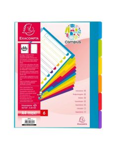 EXACOMPTA : Jeu de 6 intercalaires Campus 3806E