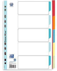 Photo OXFORD 400034589: Jeu de 5 intercalaires neutres en carton coloré