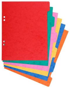 Jeu de 6 intercalaires en carte lustrée - Format Ecolier - Assortiment EXACOMPTA 