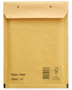 Lot de 200 Pochettes d'expédition à coussin d'air - Marron - 120 x 175 mm : MAIL MEDIA Visuel