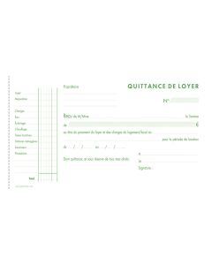 EXACOMPTA 43E Carnet autocopiant Tripli - Quittance de loyer Modele