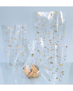 Sachet transparent avec fond - Motifs de Noël - 115 x 190 mm : FOLIA Lot de 10 Modèle