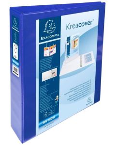 Classeur personnalisable avec 3 Pochettes - Bleu - 2 anneaux de 40 mm EXACOMPTA Image