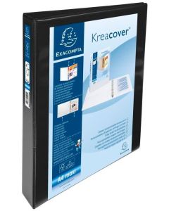 Classeur personnalisable 4 anneaux avec 2 Pochettes - Noir -  Dos de 47 mm EXACOMPTA Image