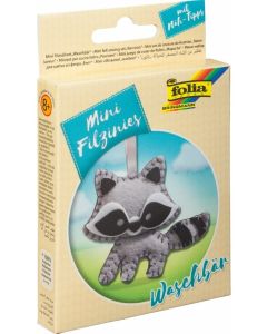 Kit de couture en feutrine pour fabriquer un Porte-clé - Raton Laveur : FOLIA Filzinies Modèle