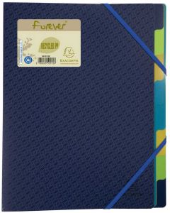 Photo Trieur avec élastiques - 8 compartiments - Bleu EXACOMPTA Forever PP Image