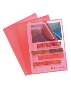 EXACOMPTA 56115E : Pochettes à coins A4 - PP12  - Rouge