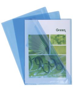 Lot de 10 Pochettes à Coins A4 en PVC lisse - Bleu : EXACOMPTA Visuel