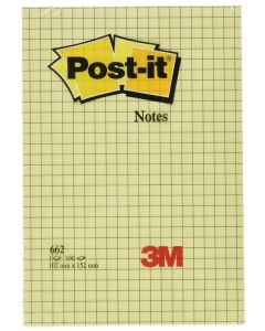 Notes adhésives quadrillées - Jaune - 102 x 152 mm POST-IT 