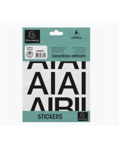 Pochette de Lettres adhésives de A à Z - 50 mm - Noir : EXACOMPTA image