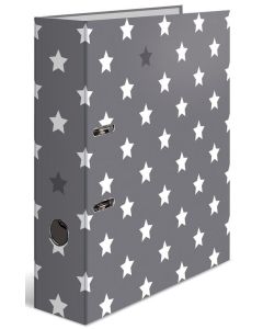 Classeur à levier - Dos de 70 mm - Motifs étoilés - Gris à étoiles blanches HERMA Stars