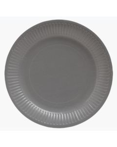 Assiette jetable en carton - Gris - 230 mm PRO NAPPE Lot de 20