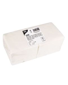Lot de 250 Serviettes de table Cocktail - 240 x 240 mm - Blanc : PAP STAR face