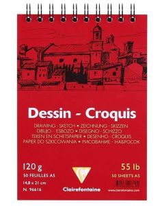 Bloc de 50 feuilles de papier à dessin A5 CLAIREFONTAINE