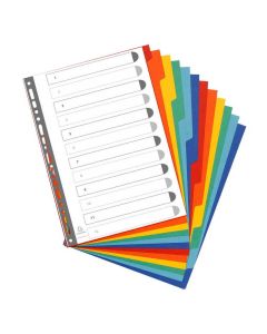 Jeu de 12 Intercalaires A4 en carte lustrée rigide - Assortiment EXACOMPTA 