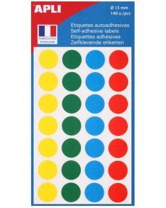 Pastilles adhésives - 15 mm - Couleurs assorties : AGIPA Lot de 140 Visuel