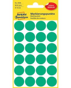AVERY : Lot de 96 pastilles adhésives 18 mm - Vert modèle