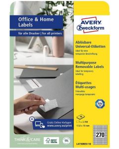 Étiquettes amovibles - Blanc - 17,8 x 10 mm AVERY Ecologique Lot de 8100